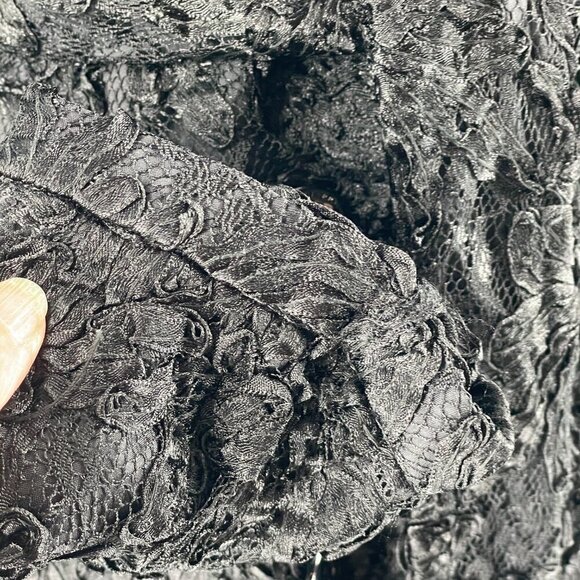 NWT Burberry Prorsum RARE Black Guipure Lace Belted Trench Coat Women's US 10 - Picture 9 of 13